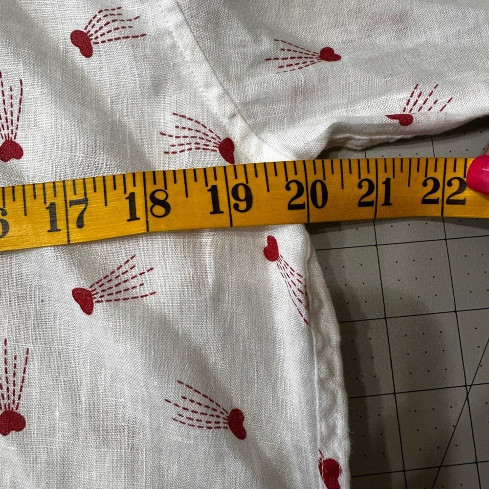 Frank & Eileen Size Small Finibar White & Red Shooting Hearts linen buttondown - Picture 14 of 16